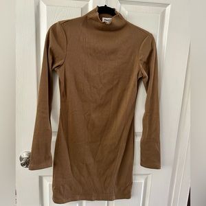⚡️ PRINCESS POLLY ribbed brown turtleneck mini dress ⚡️ size US 8 (fits like M)